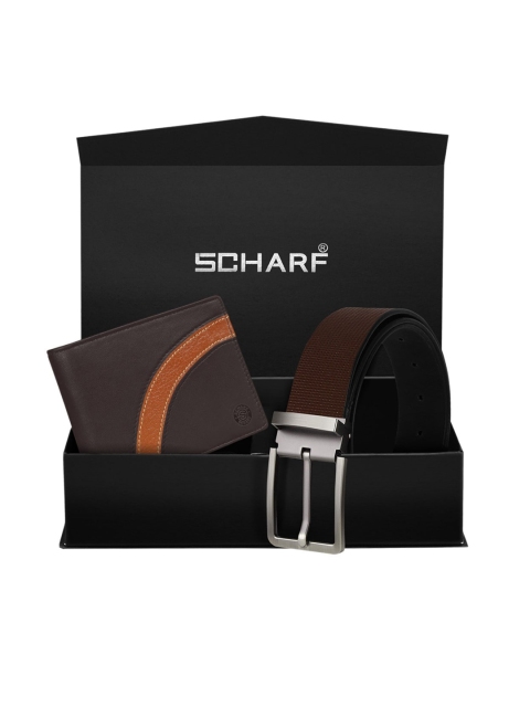 

SCHARF Men Brown RFID Protected Genuine Leather Accessory Gift Set