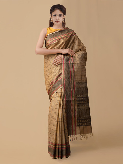 

Unnati Silks Brown Woven Design Mysore Silk Saree