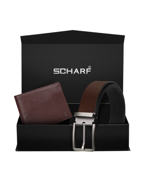 

SCHARF Men Brown Genuine Leather Belt & Wallet Accessory Gift Set