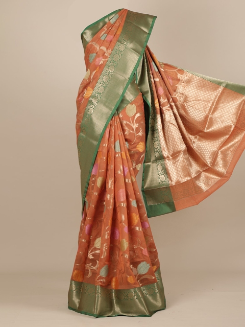 

Pothys Peach-Coloured Woven Design Saree