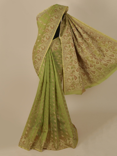 

Pothys Green Woven Design Cotton Blend Saree
