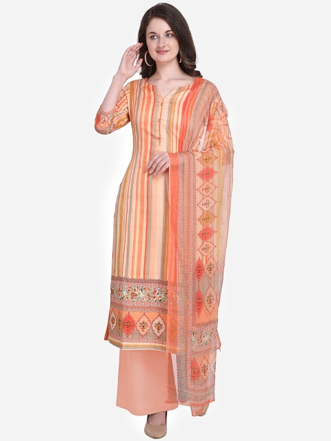 

Stylee LIFESTYLE Peach-Coloured Silk Blend Unstitched Dress Material