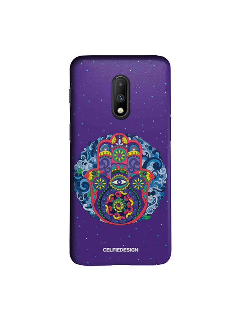 

CelfieDesign Unisex Purple Humsa Mandala OnePlus 7 Back Cover