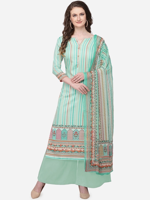 

Stylee LIFESTYLE Turquoise Blue Silk Blend Unstitched Dress Material