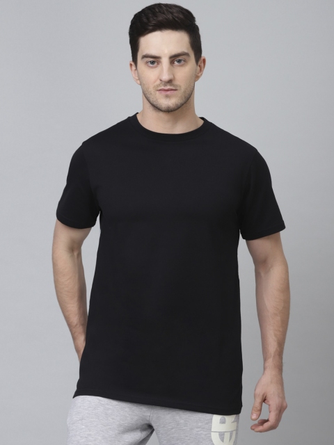 

ASICS Men Black Solid Round Neck T-shirt