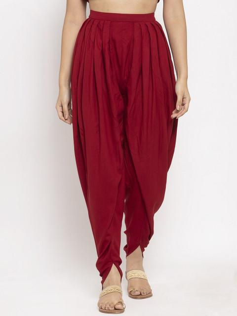 

Just Wow Women Maroon Solid Dhoti Pant