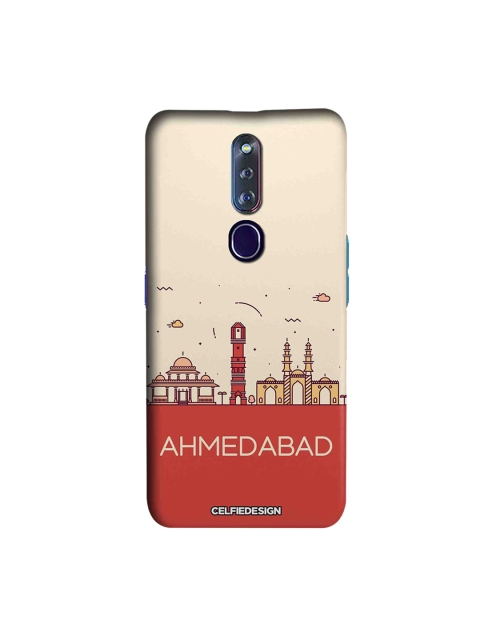 

CelfieDesign Beige & Red Ahmedabad Skyline Oppo F11 Pro Back Cover