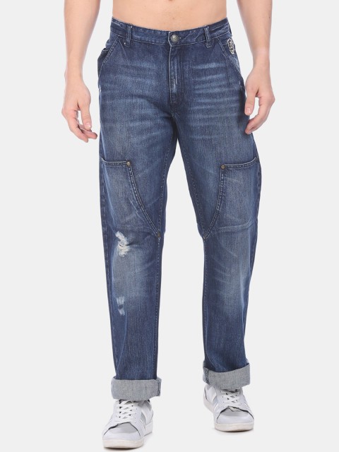 

Flying Machine Men Blue Regular Fit Mid-Rise Mildly Distressed Jeans