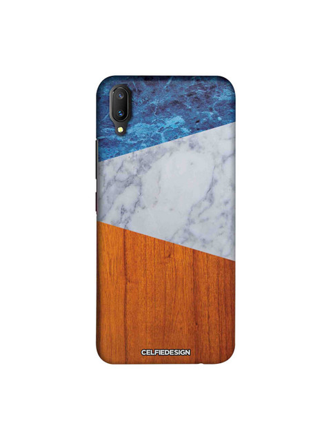 

CelfieDesign Blue & Brown Marble Wood Vivo V11 Pro Back Cover