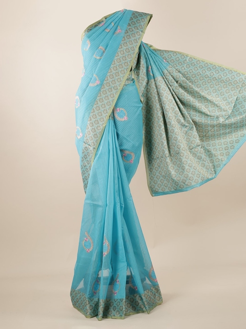 

Pothys Blue Embroidered Saree