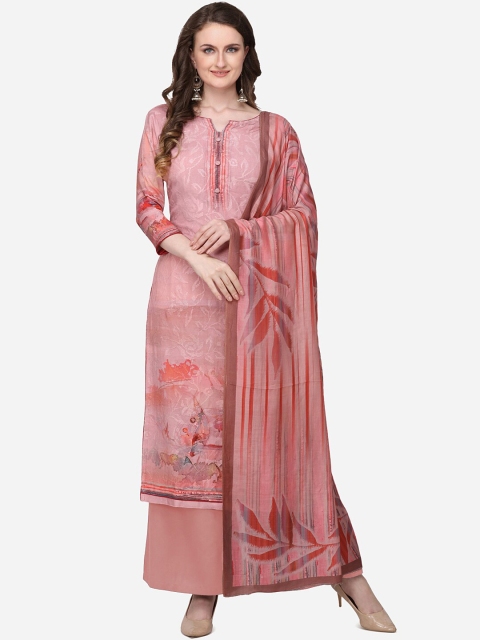 

Stylee LIFESTYLE Pink Silk Blend Unstitched Dress Material