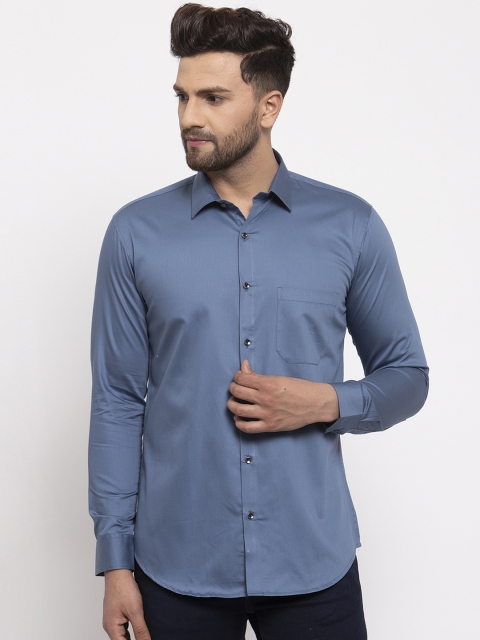 

JAINISH Men Blue Regular Fit Solid Casual Shirt