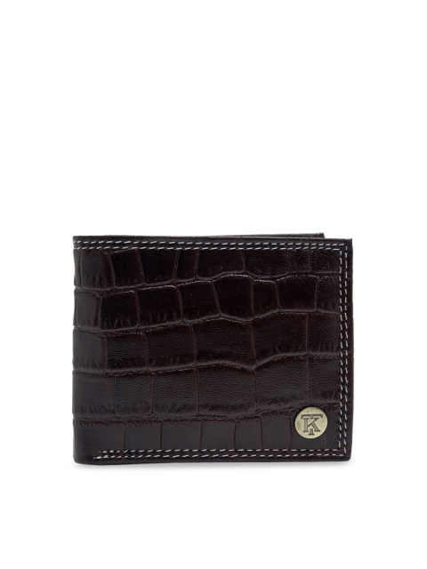 

Teakwood Leathers Unisex Maroon Textured Two Fold Wallet
