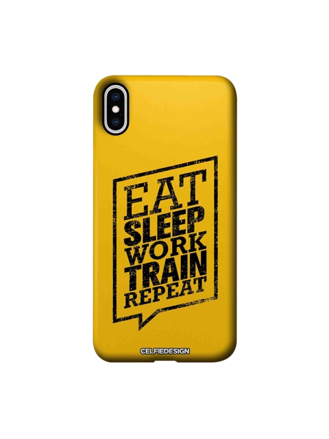 

CelfieDesign Yellow & Black Eat Sleep Apple iPhone XS Max Sustainable Back Cover