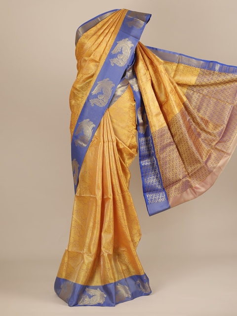 

Pothys Mustard Yellow Woven Design Saree