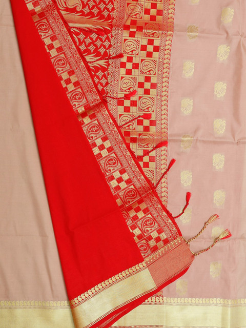 

Bangalore Silk Emporium Beige & Red Art Silk Woven Design Handloom Saree
