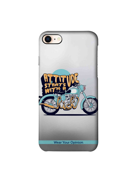 

CelfieDesign Grey & Yellow Attitude With Kick Apple iPhone 8 Back Cover