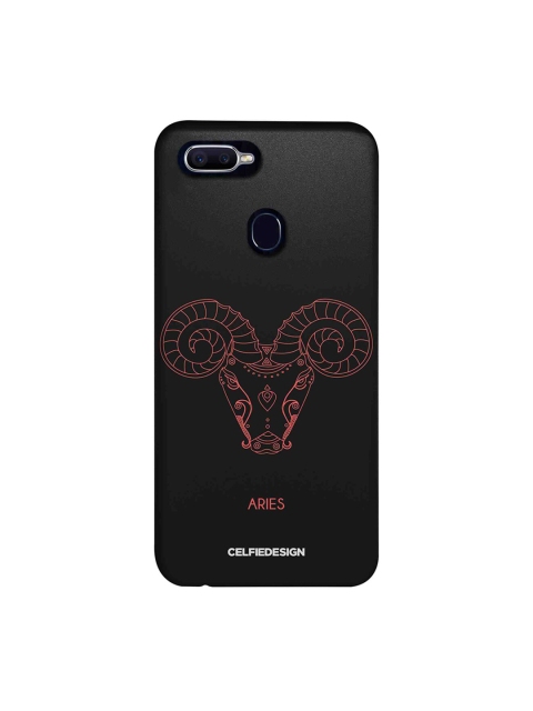 CelfieDesign Black & Pink Aries Zodiac Printed Oppo F9 Pro Back Cover