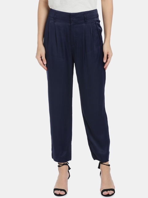 

GAP Women Blue Regular Fit Solid Regular Trousers