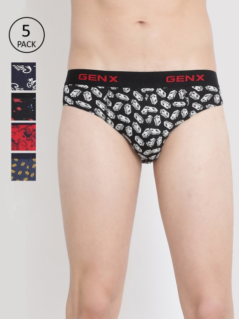 

Genx Men Pack of 5 Assorted Cotton Briefs GENX_JAZ_BRF_OE_5PC