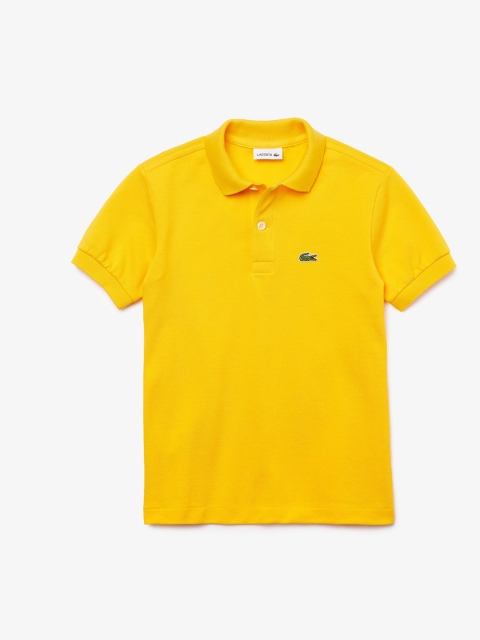 

Lacoste Boys Yellow Solid Polo Collar T-shirt