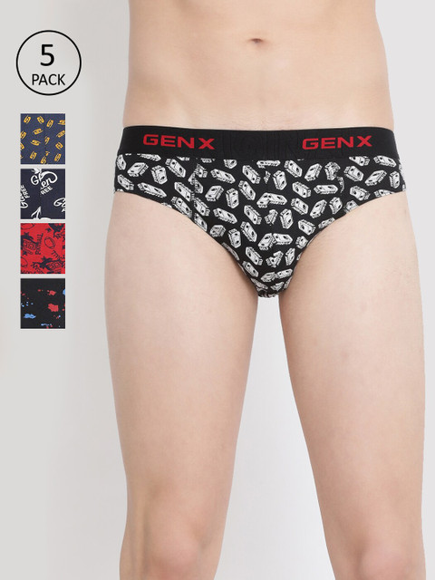 

Genx Men Pack of 4 Assorted Briefs FLT BRF OE Size- S