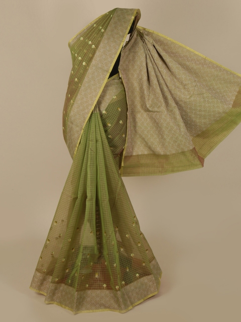 

Pothys Green Embroidered Saree