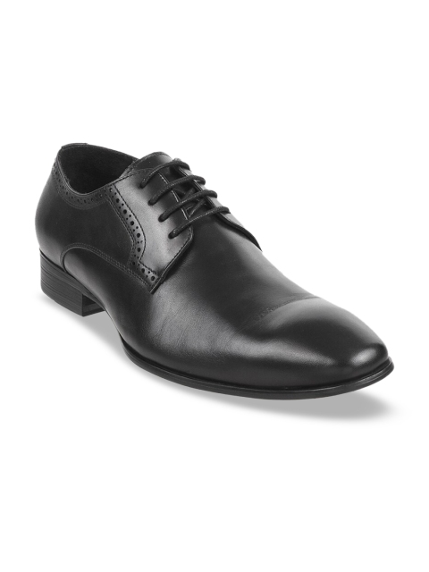 

DAVINCHI Men Black Solid Leather Formal Shoes