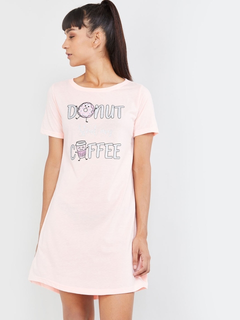 

max Women Pink Printed T-shirt Dress
