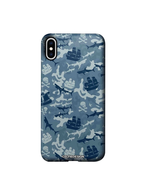 

CelfieDesign Teal Blue Pirates Pattern Printed Apple iPhone XS Max Back Cover