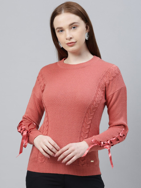 

Park Avenue Woman Rust Red Solid Pullover Sweater