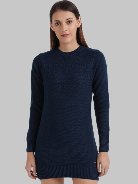 

Parx Women Navy Blue Solid Sweater Dress