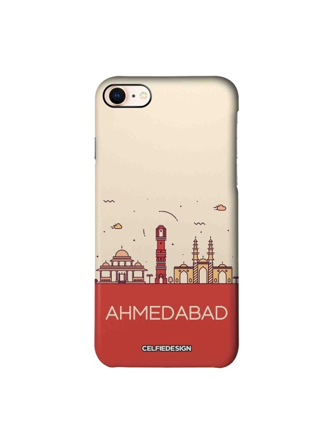 

CelfieDesign Beige & Red Ahmedabad Skyline Printed Sustainable iPhone 8 Back Case