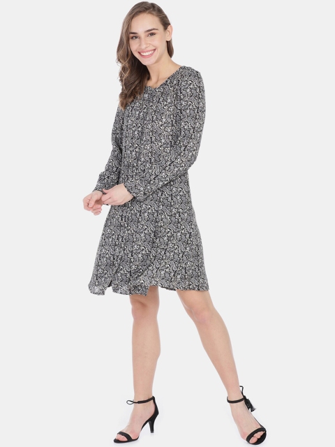

GAP Women Black Paisley Swing Shirtdress