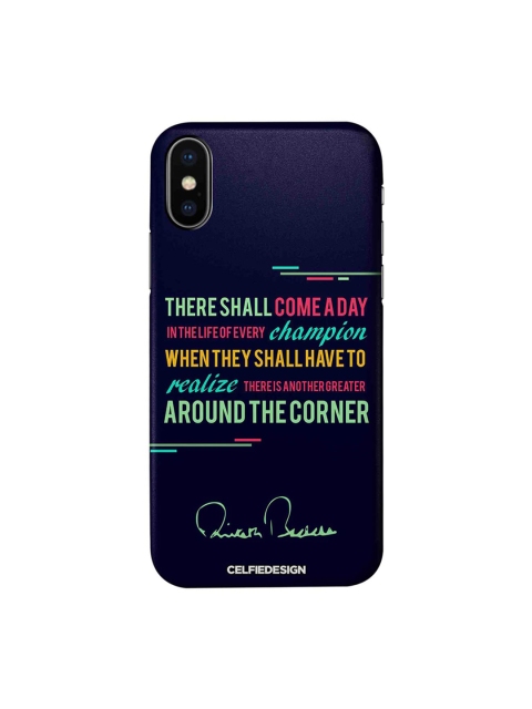 

CelfieDesign Navy Blue & Green Champion AB Quotes Apple iPhone XS Back Cover