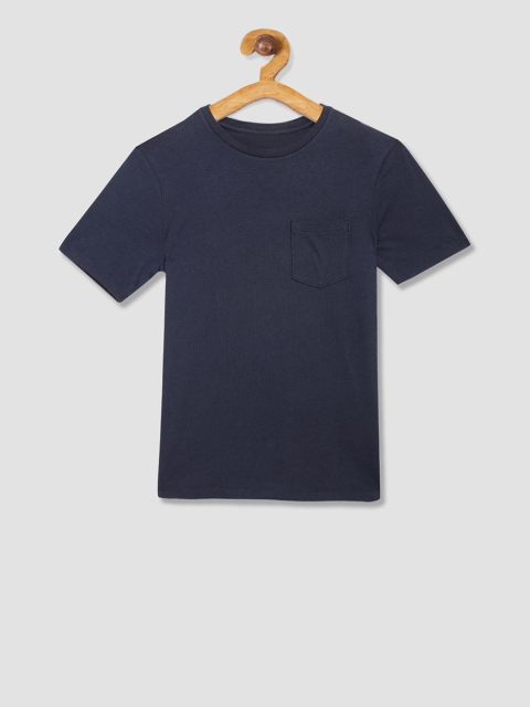 

GAP Boys Navy Blue Solid Round Neck T-shirt