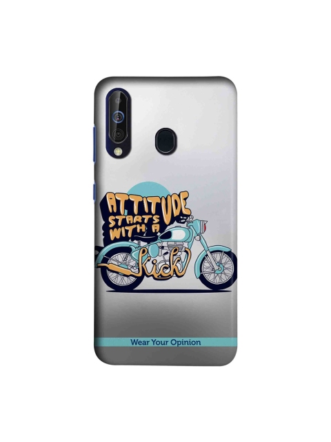 

CelfieDesign Grey & Orange Attitude With Kick Samsung Galaxy M40 Back Cover