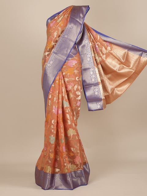 

Pothys Peach-Coloured Woven Design Saree