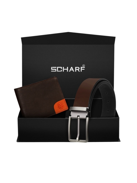 

SCHARF Men Brown RFID Protected Genuine Leather Accessory Gift Set