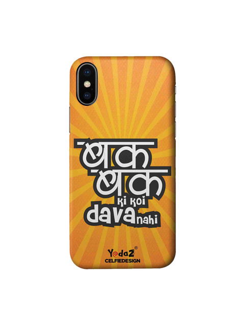 

CelfieDesign Orange & White Bak Bak Ki Koi Dava Nahi Printed iPhone XS Sustainable Back Cover