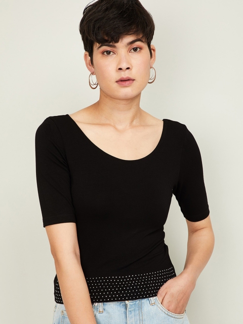 

Ginger by Lifestyle Women Black Solid Top