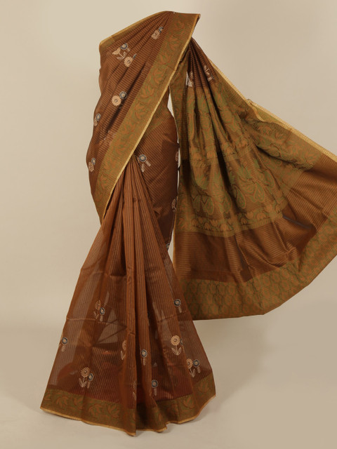 

Pothys Brown Woven Design Cotton Blend Saree