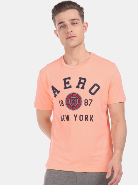 

Aeropostale Men Pink Printed Round Neck T-shirt