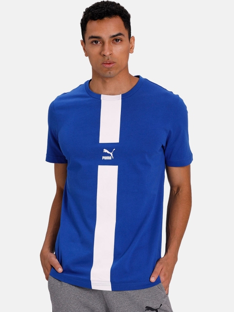 

Puma Men Blue Colourblocked Round Neck T-shirt