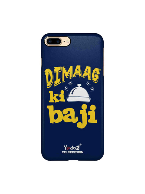 

CelfieDesign Navy Blue & Yellow Printed iPhone 8 Plus Back Case