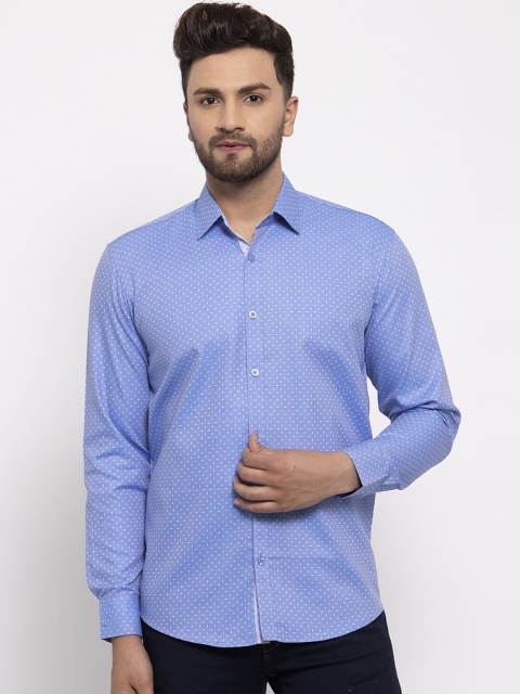 

JAINISH Men Blue Regular Fit Printed Cotton Casual Shirt