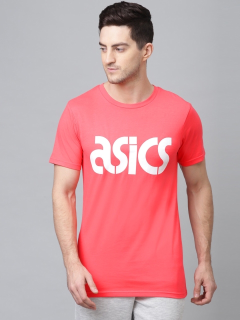 

ASICS Men Pink Printed Round Neck T-shirt