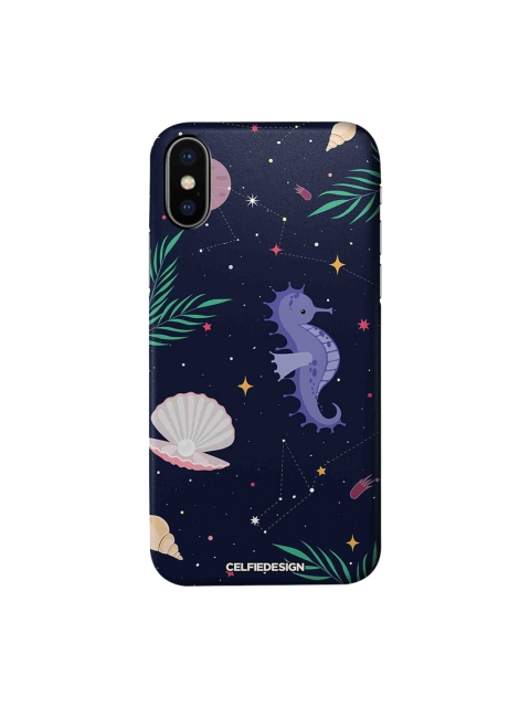 

CelfieDesign Navy Blue & Purple Space Beach Apple iPhone XS Sustainable Back Cover