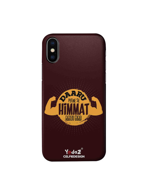 

CelfieDesign Brown & Yellow Daaru Peene Se Himmat Aati Hai Printed iPhone XS Sustainable Back Cover