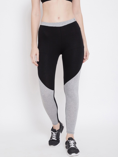 

Aliza Women Black & Grey Colourblocked Tights